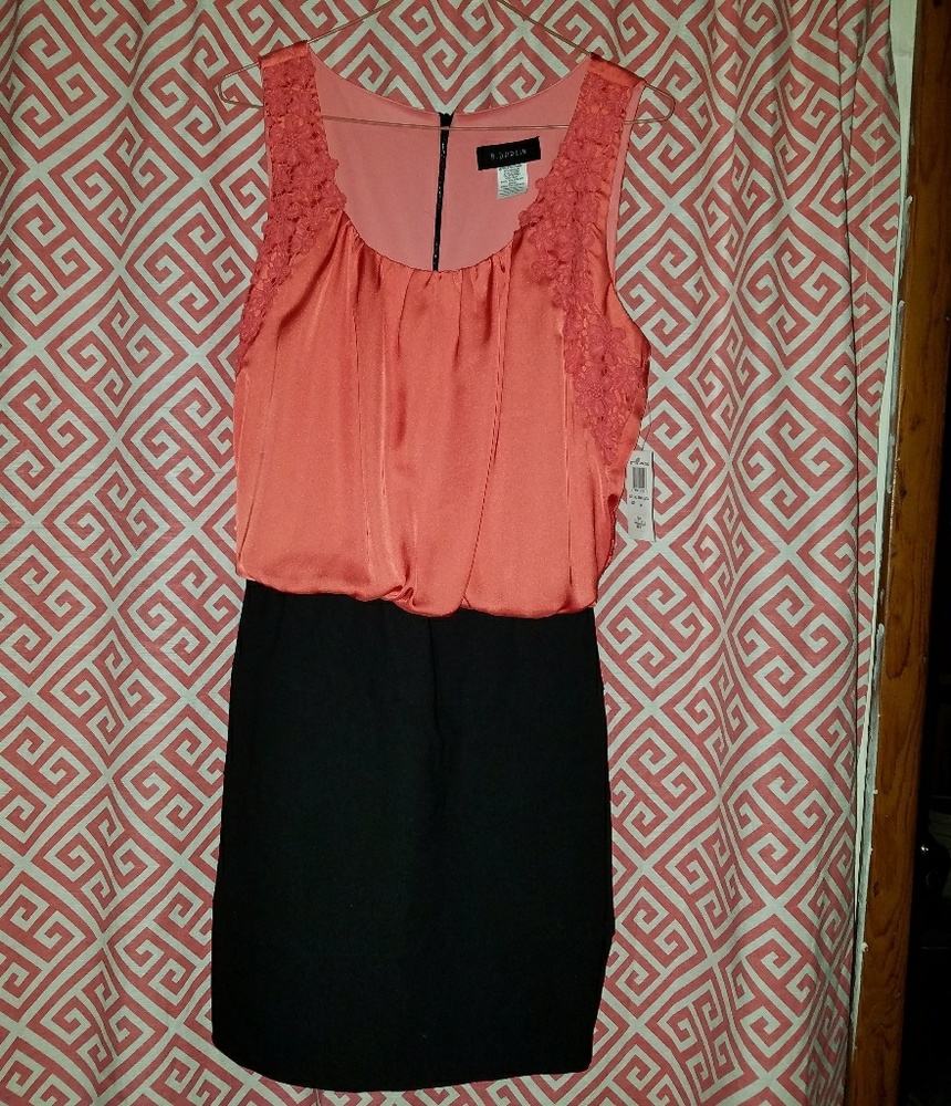 Nwt B.DARLIN, navy blue and orange dress,  meduum